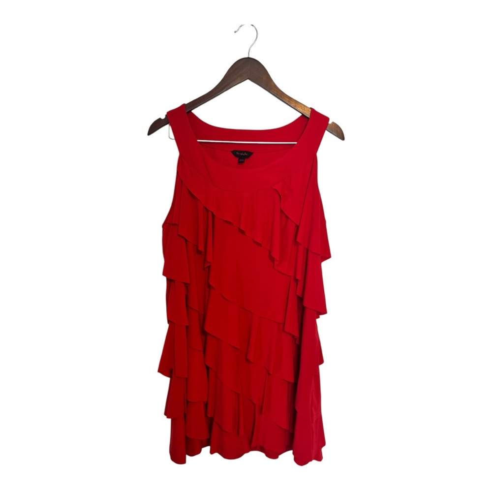 Simply Be Red Ruffled Tiered Mini Dress / Tunic